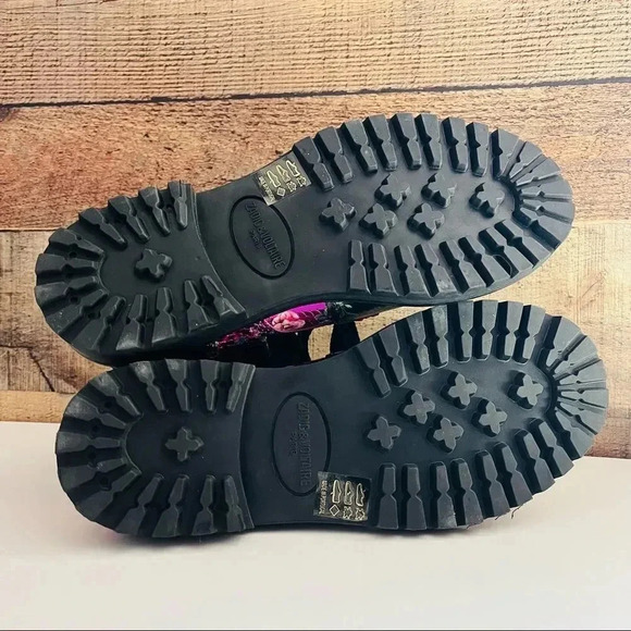 NWT Rare Zadig & Voltaire Black Joe Low Floral Patch Leather Studded Boots - Picture 12 of 12